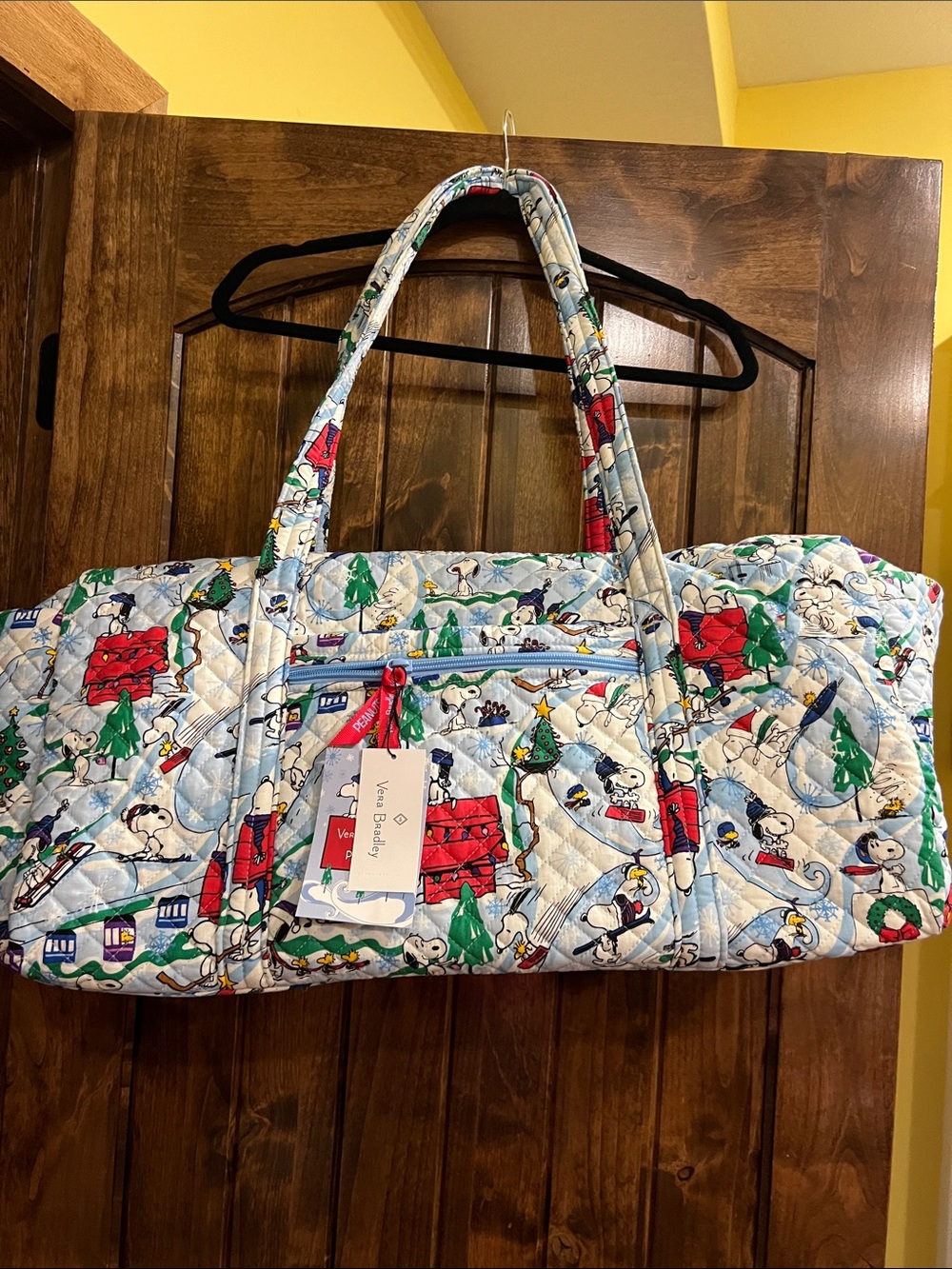 Vera Bradley Quilted Holiday Travel Tote - Red, Green, Blue